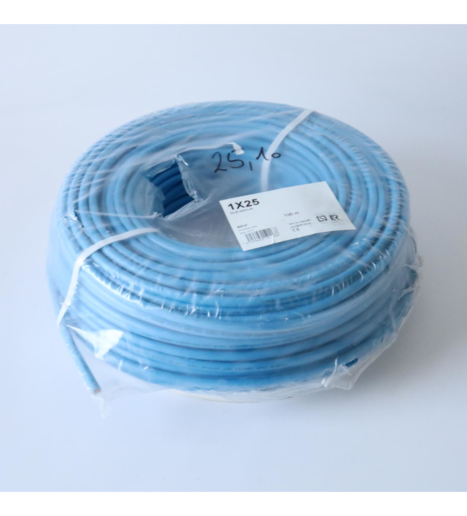 Aenor Kabel Aderleitung H07V-R 25mm2 100M Blau OVP