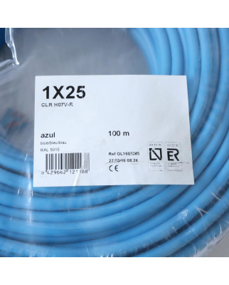 Aenor Kabel Aderleitung H07V-R 25mm2 100M Blau OVP