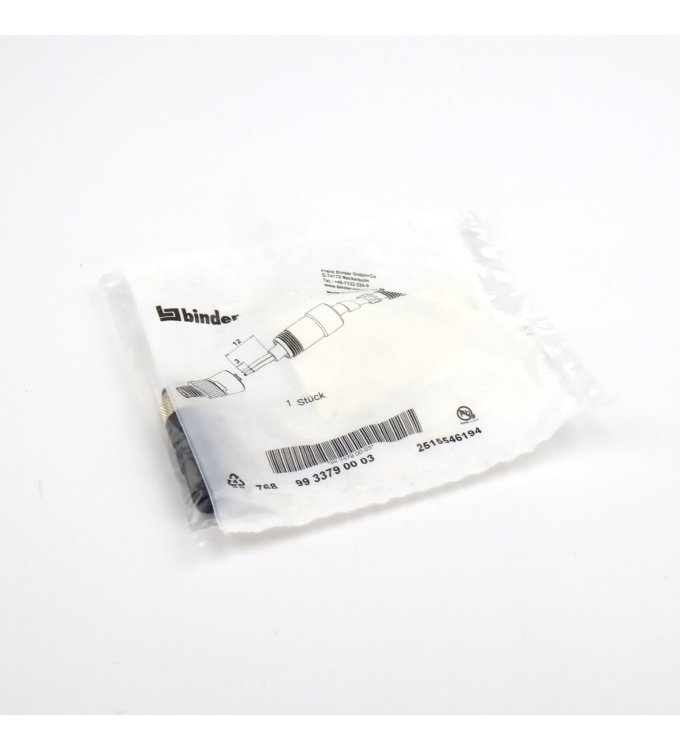 binder M8 Kabelstecker 99 3379 00 03 OVP
