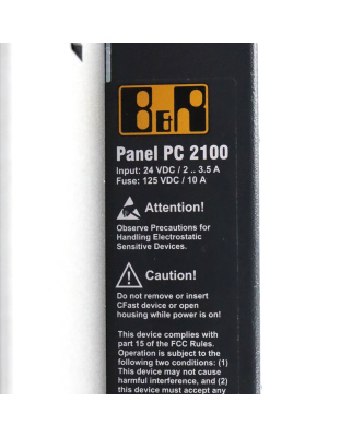 B&R Panel PC 2100 5PPC2100.BY01-000 + 5AP923.1215-00 GEB