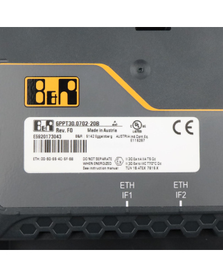 B&R Power Panel T30 6PPT30.0702-20B Rev. F0 NOV