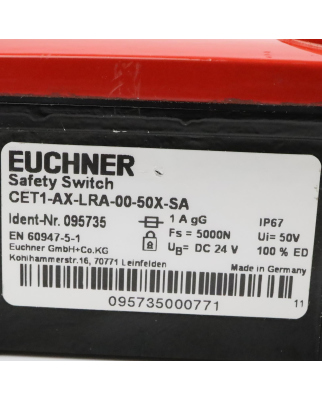Euchner Sicherheitsschalter CET1-AX-LRA-00-50X-SA 095735 NOV