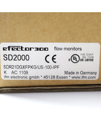 ifm Druckluftzähler SD2000 SDR21DGXFPKG/US-100-IPF OVP