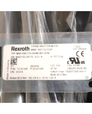 Rexroth Servomotor MAD130B-0150-SA-M2-AH1-05-N1 R911321628 OVP