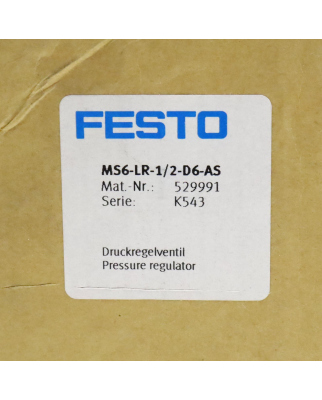 Festo Druckregelventil MS6-LR-1/2-D6-AS 529991 OVP