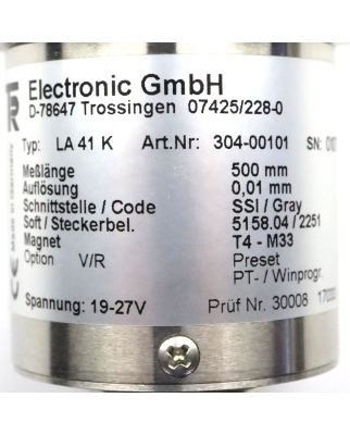 TR Electronic Lineargeber LA 41 K 304-00101 500mm NOV