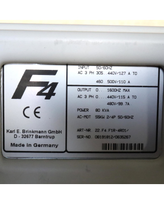 KEB Frequenzumrichter Combivert 22.F4.F1R-4R01 55kW GEB