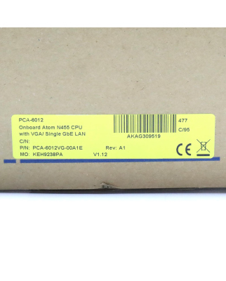 ADVANTECH Einplatinencomputer PCA-6012VG-00A1E KEH9238PA OVP