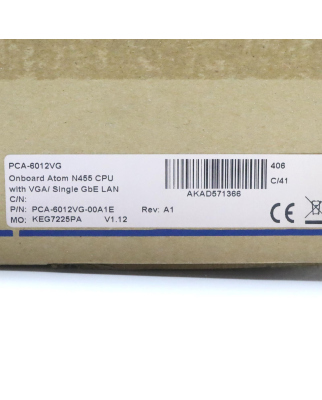 ADVANTECH Einplatinencomputer PCA-6012VG-00A1E KEG7225PA OVP