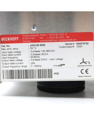 Beckhoff Servoverstärker AX5125-0000 OVP