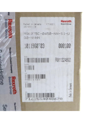 Rexroth Servomotor MSK075C-0450-NN-S1-UG0-NNNN R911324890 OVP