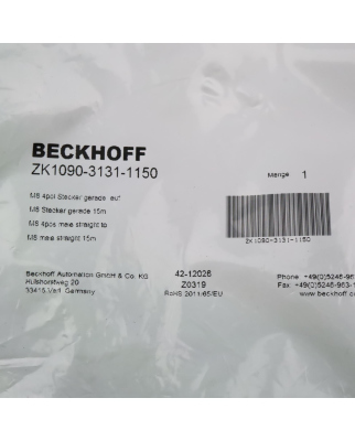 Beckhoff EtherCAT-Leitung ZK1090-3131-1150 15m OVP