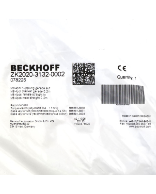 Beckhoff Powerleitung ZK2020-3132-0002 0,2m OVP