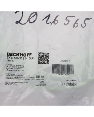 Beckhoff EtherCAT-Leitung ZK1090-3191-1080 8m OVP