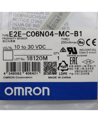 Omron Näherungsschalter E2E-C06N04-MC-B1 OVP