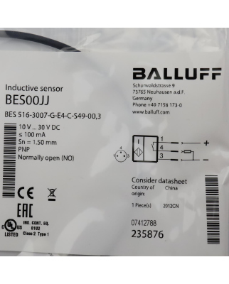 Balluff induktiver Sensor BES00JJ BES...
