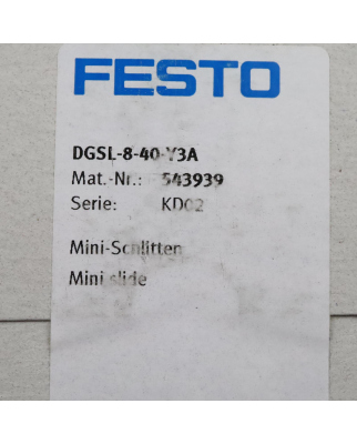 Festo Mini-Schlitten DGSL-8-40-Y3A 543939 SIE