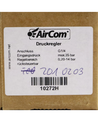 AirCom Druckregler 10272H 0.2-14bar OVP