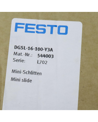 Festo Mini-Schlitten DGSL-16-100-Y3A 544003 OVP