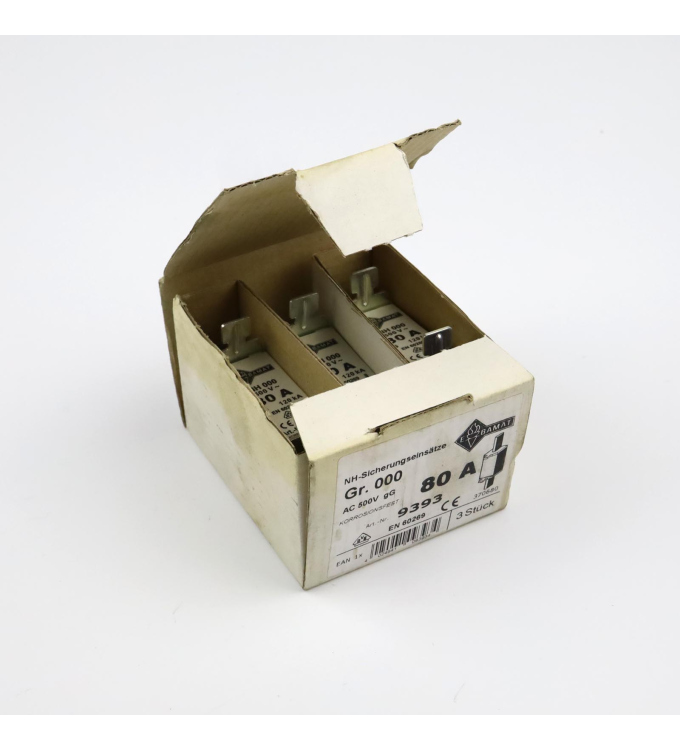 Ebamat Sicherungseinsatz 9393 NH000 80A 500V (3Stk.) OVP