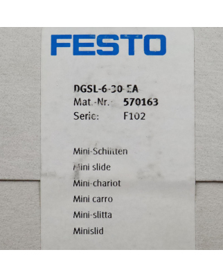 Festo Mini-Schlitten DGSL-6-30-EA 570163 SIE
