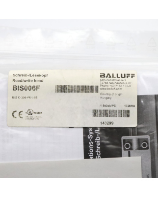 Balluff LF-Schreib-/Lesekopf BIS006F BIS C-306-PU1-05 OVP