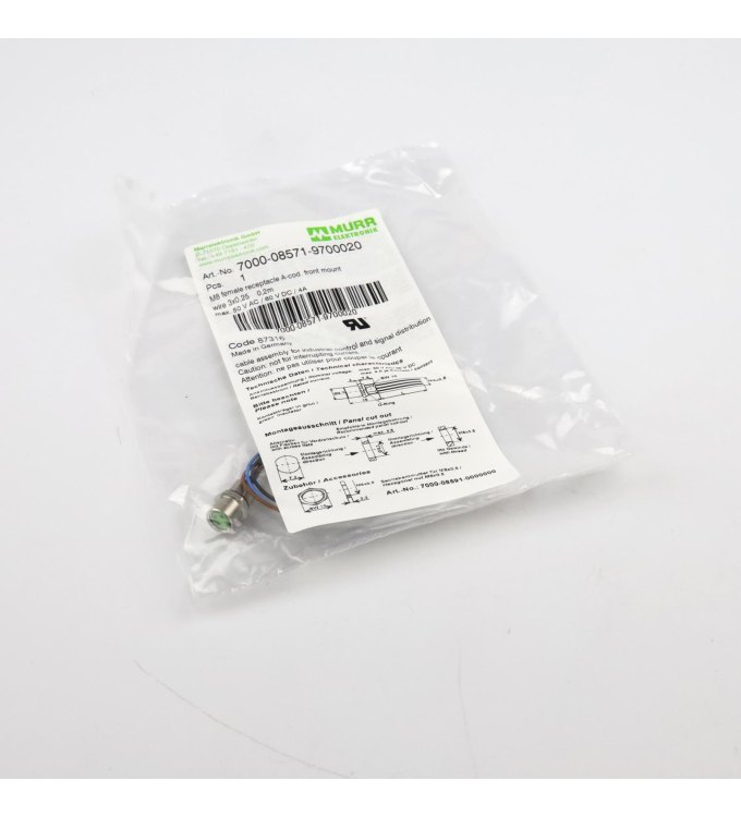 MURR ELEKTRONIK Verbindungskabel M8 Buchse einseitig 7000-08571-9700020 OVP