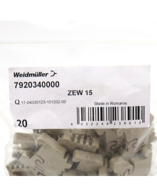 Weidmüller Endwinkel ZEW 15 7920340000 (20Stk.) OVP