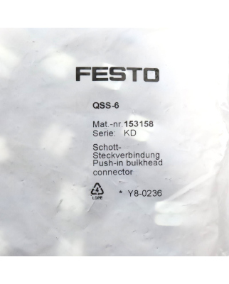 Festo Schott-Steckverbindung QSS-6 153158 (10Stk.) OVP