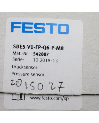 Festo Drucksensor SDE5-V1-FP-Q6-P-M8 542887 OVP