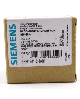 Siemens Hilfsschalterblock 3RH1911-2HA01 OVP