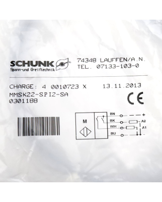 Schunk Magnetschalter MMSK22-SPI2-SA 0301188 OVP