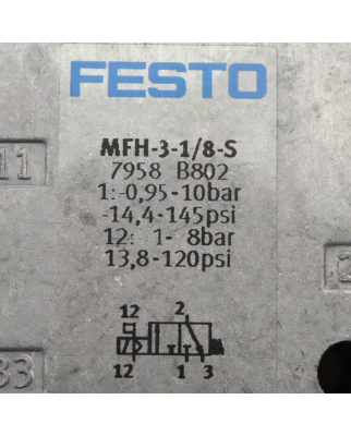 Festo Magnetventil MFH-3-1/8-S 7958 OVP
