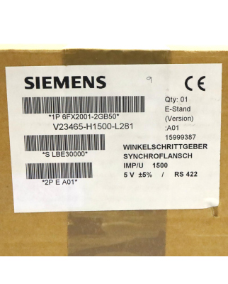 Siemens Inkrementalgeber 6FX2001-2GB50 E-Stand:A01 OVP