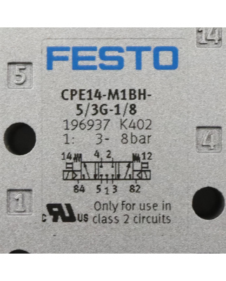 Festo Magnetventil CPE14-M1BH-5/3G-1/8 196937 OVP