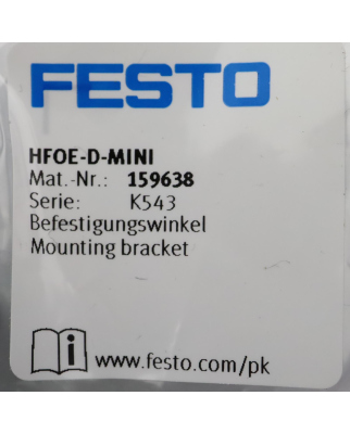 Festo Befestigungswinkel HFOE-D-MINI 159638 OVP