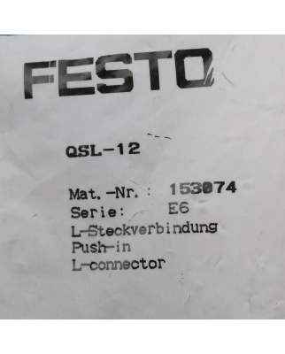 Festo L-Steckverschraubung QSL-12 153074 (10Stk.) OVP