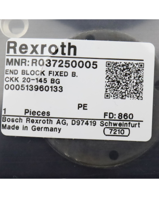 Rexroth Traverse-Festlager CKK 20-145 BG R037250005 OVP