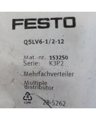 Festo Mehrfachverteiler QSLV6-1/2-12 153250 OVP