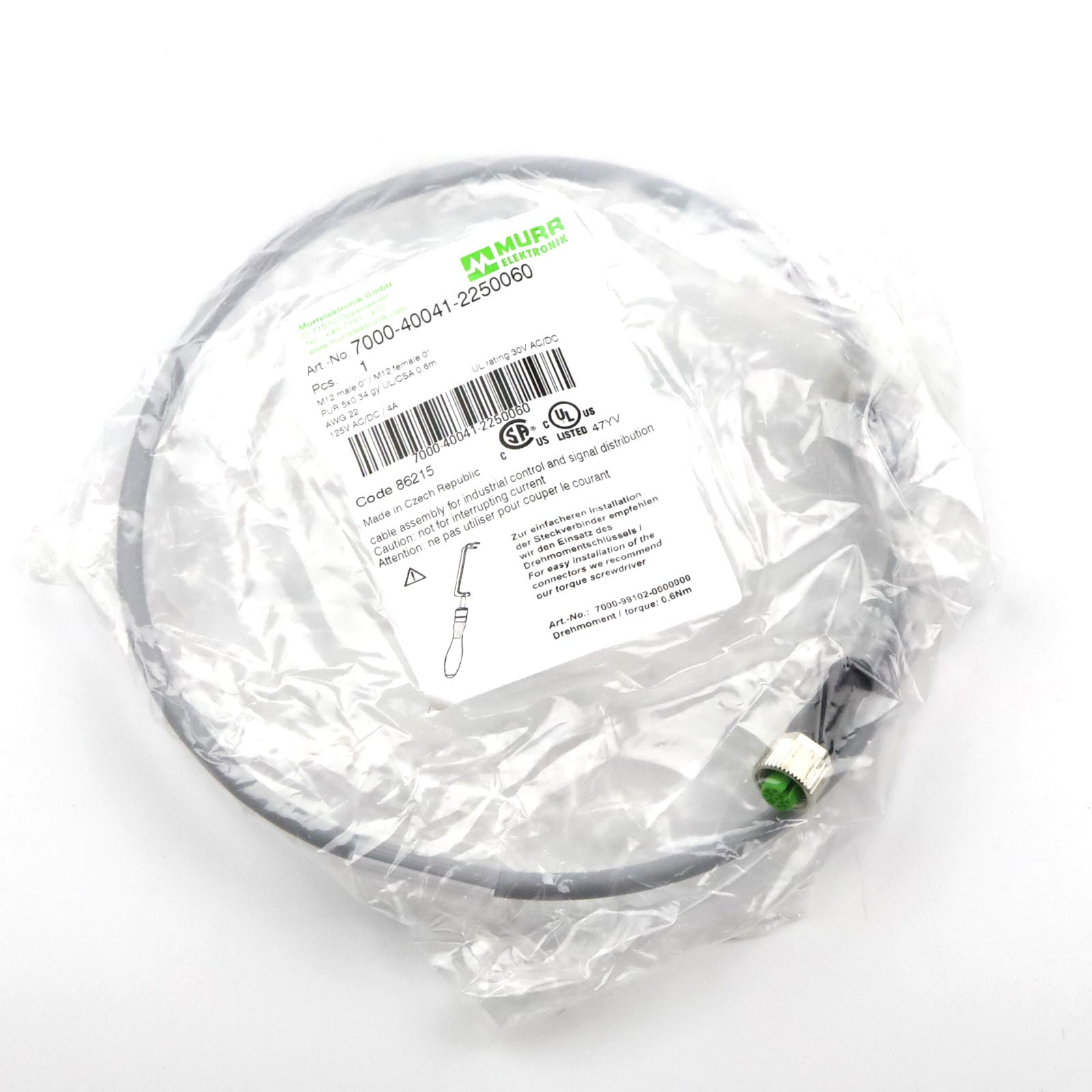MURR ELEKTRONIK 7000-40041-2250060 - Verbindungskabel M12 St. M12 Bu ...