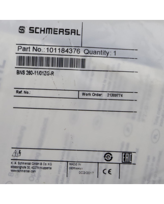 SCHMERSAL Sicherheits-Sensor BNS 260-11/01ZG-R 101184376 OVP