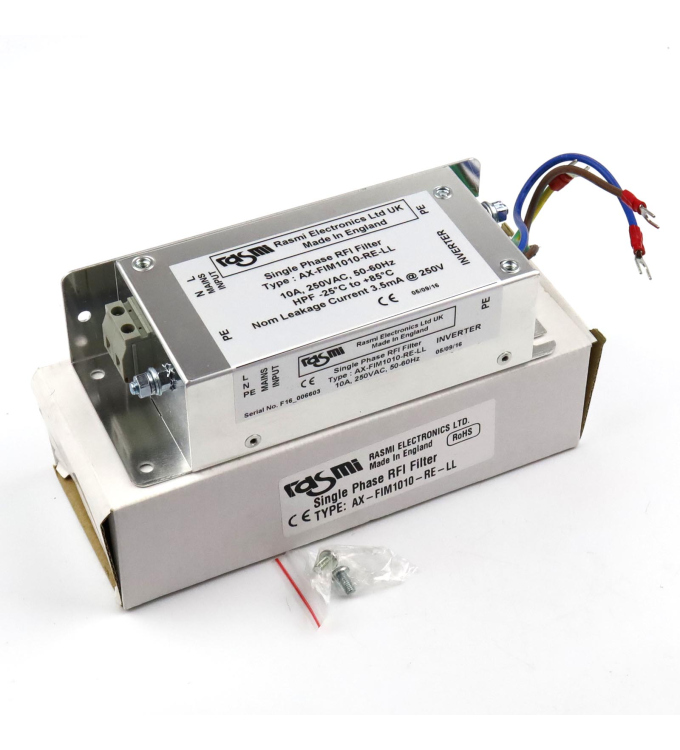 Rasmi AX-FIM1010-RE-LL - RFI Filter 250VAC 50-60Hz - spares4less Low ...
