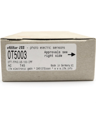 ifm electronic Reflexlichttaster OT5003 OTT-FPKG/US-100-IPF OVP