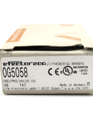 ifm efector 200 Einweglichtschranke OG5058 OGELFPKG/V4A/US-100 OVP
