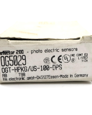 ifm efector 200 Reflexlichttaster OG5029 OGT-HPKG/US-100-DPS OVP
