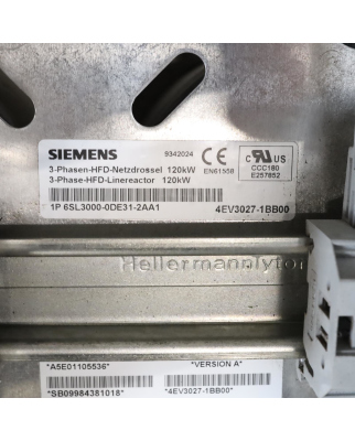 Siemens 3-Phasen-HFD-Netzdrossel 6SL3000-0DE31-2AA1 Ver.A...