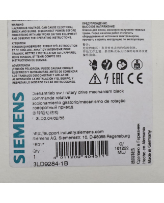 Siemens Drehantrieb 3LD9284-1B OVP