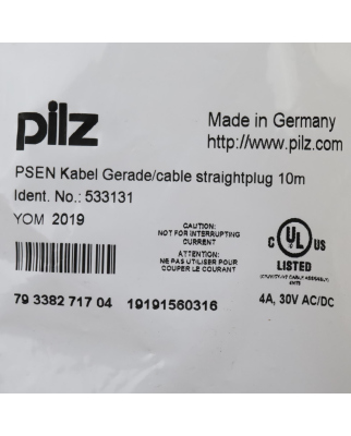 Pilz Anschlusskabel PSEN Kabel Gerade/cable straightplug...