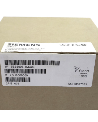 Simatic S5 CPU095 6ES5 095-8MC03 E-Stand:03 OVP