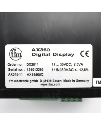 ifm Multifunktionsanzeige AX360 DX2011 17-30VDC...